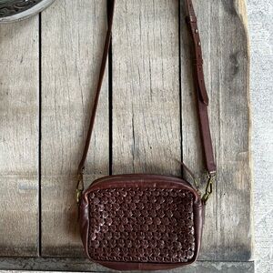 Madewell BrownTransport Camera Bag Crochet Leather